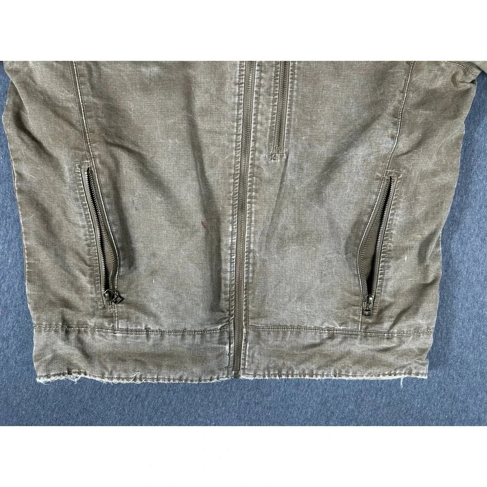 KÜHL Burr Jacket Mens Medium Khaki Tan Vintage Canvas Full Zip Workwear